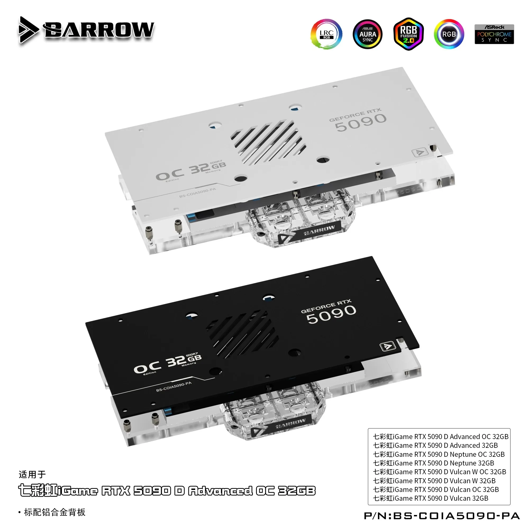 Barrow BS-COIA5090-PA, blok pe - Rtx 5090 32Gb ulasan dan harga